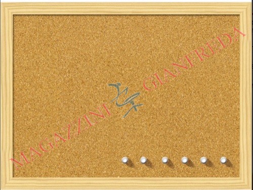 LAVAGNA IN SUGHERO CON CORNICE IN LEGNO CM 40 X 30, CON SPILLI CARTOGRAFICI INCLUSI